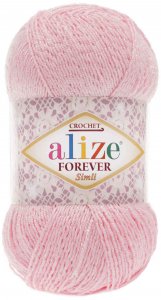 Пряжа Alize Forever Sim светло-розовый (185), 96%микрофибра акрил/4%металлик, 280м, 50г 