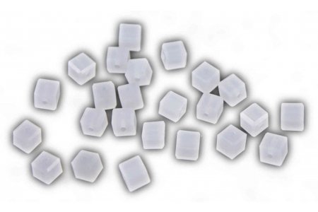 Бусина стеклянная ZLATKA Куб, белый (03), 8*8мм
