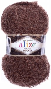 Пряжа Alize Naturale boucle табачно-коричневый (6020), 49%шерсть/24%хлопок/24%акрил/3%полиэстер, 200м, 100г