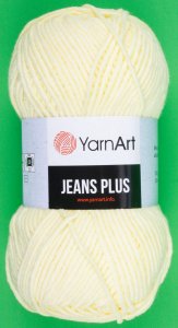 Пряжа YarnArt Jeans PLUS светло-желтый (67), 55%хлопок/45%акрил, 160м, 100г