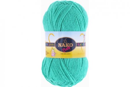 Пряжа Nako Bambino Marvel зеленая бирюза (9023), 75%акрил/25%шерсть, 130м, 50г
