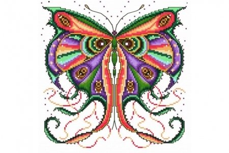 Набор для вышивания крестом БЕЛОСНЕЖКА Кружевная бабочка, 32*32см