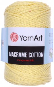 Пряжа YarnArt Macrame cotton светлый желтый (754), 85%хлопок/15%полиэстер, 225м, 250г