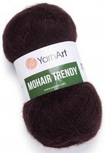 Пряжа Yarnart Mohair Trendy коричневый (123), 50%мохер/50%акрил, 220м, 100г
