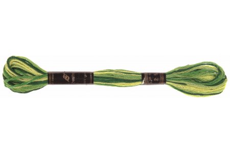 Нитки мулине BESTEX 8м, М25, зелено-салатовый меланж