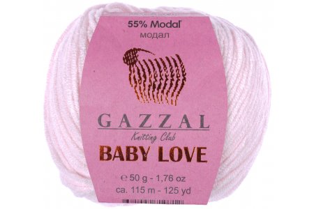 Пряжа Gazzal Baby Love бледно-розовый (1606), 55%модал/45%акрил, 115м, 50г