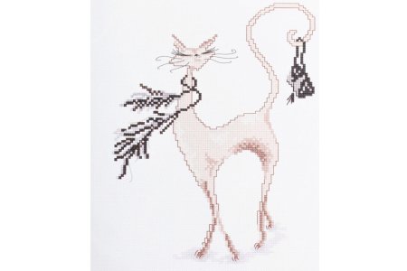 Набор для вышивания крестом ОВЕН Кошка с шарфиком,16*21см