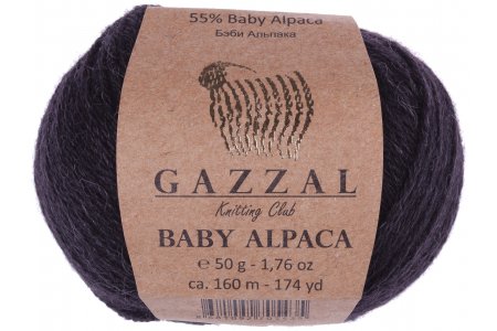 Пряжа Gazzal Baby Alpaca черный (46000), 55%беби альпака/45%шерсть мериноса супервош, 160м, 50г