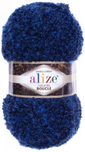 Пряжа Alize Naturale boucle синий (6025), 49%шерсть/24%хлопок/24%акрил/3%полиэстер, 200м, 100г