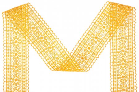 Кружево гипюр ярко-желтый (13), 50мм, 1м