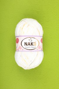 Пряжа Nako Masal Renkli белый-желтый-оранжевый-серый (32100), 100%акрил, 165м, 100г