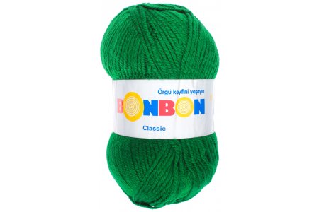 Пряжа Nako Bonbon classic зеленый (98596), 100%акрил, 200м, 100г