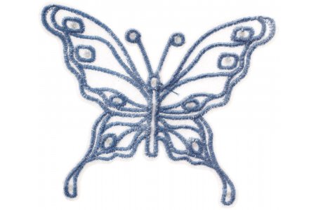 Термонаклейка бабочка голубая, 6*8см