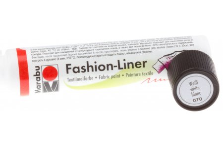 Контур по ткани MARABU Fashion Liner белый (070), 25 мл