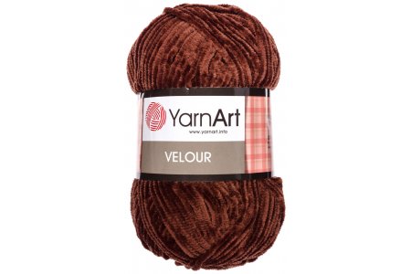 Пряжа YarnArt Velour коричневый (852), 100%микрополиэстер, 170м, 100г