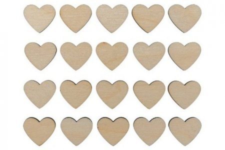 Набор деревянных заготовок для декорирования MR. CARVING Сердечки, 1,5*1,7см, 20шт