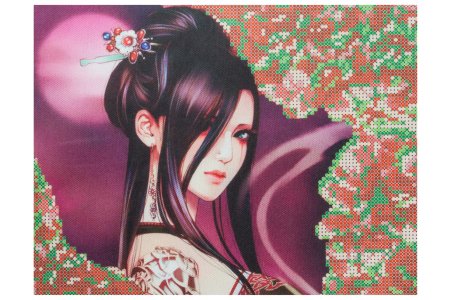 Ткань с рисунком для вышивки бисером КАРОЛИНКА Японские мотивы, 19*26см