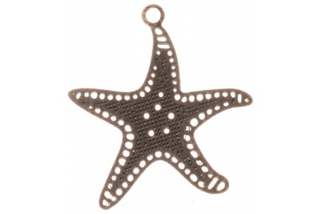 Подвеска филигранная ZLATKA Морская звезда, под античное серебро, 17*15мм