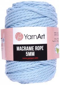 Пряжа YarnArt Macrame Rope 5mm голубой (760), 60%хлопок/ 40%вискоза/полиэстер, 85м, 500г