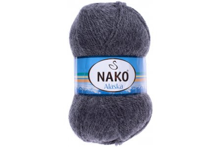 Пряжа Nako Alaska темно-серый (193), 80%акрил/15%шерсть/5%мохер, 200м, 100г