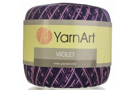 Пряжа YarnArt Violet Melange фиолетово-сиреневый (68), 100%мерсеризованный хлопок, 282м, 50г