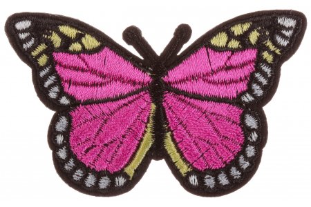 Термонаклейка Бабочка, черный/малиновый, 7,4*4,5 см