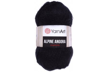 Пряжа Yarnart Alpine angora черный (331), 20%шерсть/80% акрил, 150м, 150г