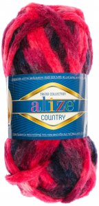 Пряжа Alize Country красно-вишневый (5654), 20%шерсть/55%акрил/25%полиамид, 34м, 100г