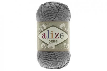 Пряжа Alize Bella угольный серый (87), 100%хлопок, 180м, 50г