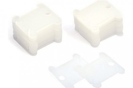 Шпули пластиковые для мулине БЕЛОСНЕЖКА, белый и прозрачный, 50шт