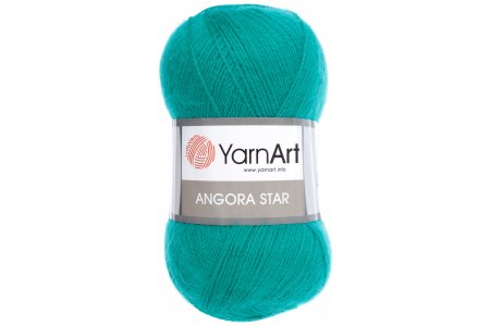 Пряжа Yarnart Angora Star светлая бирюза (546), 20%шерсть/80%акрил, 500м, 100г