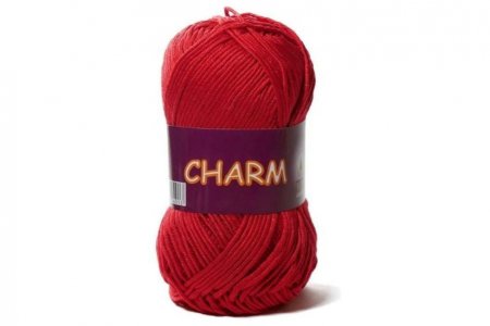 Пряжа Vita cotton Charm красный (4504), 100%мерсеризованный хлопок, 106м, 50г