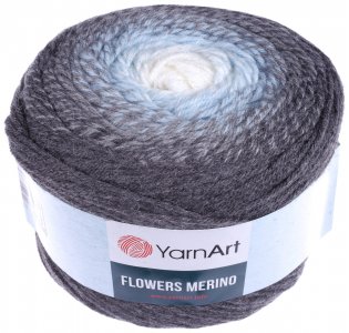 Пряжа Yarnart Flowers Merino серый-голубой (550), 25%шерсть/75%акрил, 590м, 225г