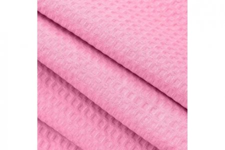 Ткань вафельное полотно гладкокрашеное, розовый (023), 150см, 5м