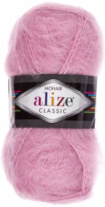 Пряжа Alize Mohair Classic розовый (32), 24%шерсть/25%мохер/51%акрил, 200м, 100г