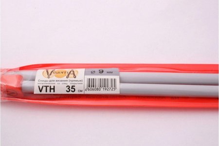 Спицы для вязания прямые VISANTIA металлические, d9мм, 35см