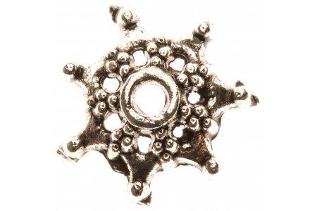 Розетка для бусин ZLATKA античное серебро, 10мм, 1шт