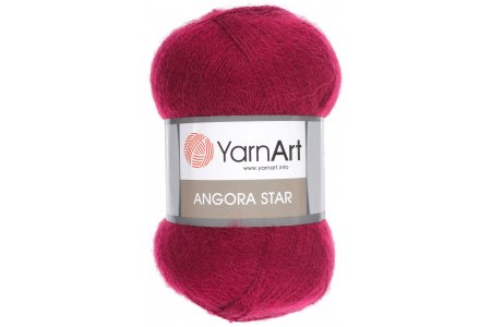 Пряжа Yarnart Angora Star вишневый (577), 20%шерсть/80%акрил, 500м, 100г