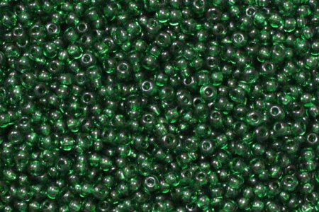 Бисер чешский круглый PRECIOSA 10/0 прозрачный/цветной зеленый (50060), 50г