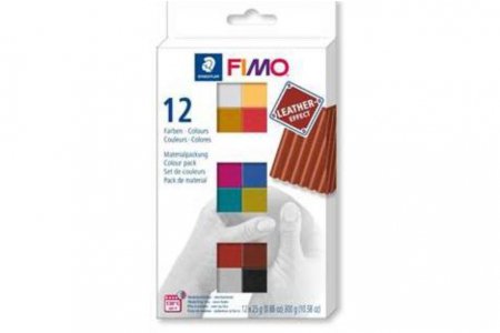 Набор полимерной глины FIMO Leather-effect Кожаные цвета, 12цветов по 25г