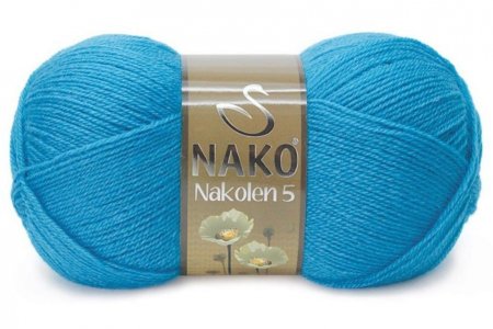Пряжа Nako Nakolen бирюзовый (5052), 49%шерсть/51%акрил, 210м, 100г