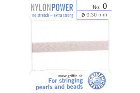 Нить нейлоновая GRIFFIN Nylon Power, на картоне, игла, серый, толщина 0,3мм, 2м