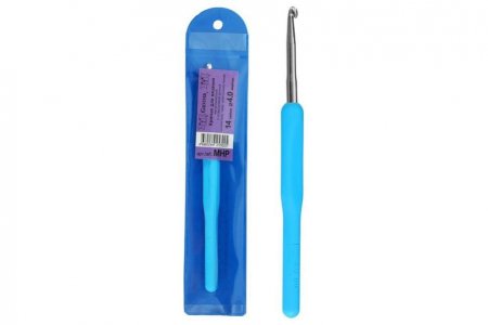 Крючок для вязания GAMMA с пластиковой ручкой, металлический, d4мм, 14см