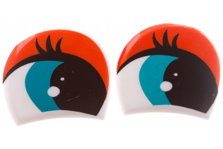 Глаза для игрушек круглые, бирюзово-оранжевый, 37*33мм, 1пара