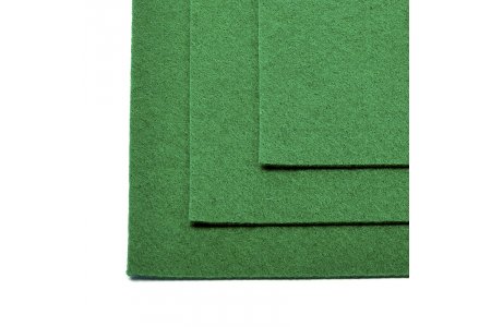 Фетр листовой IDEAL 100%полиэстер, жесткий, зеленый (672), 1мм, 20*30см