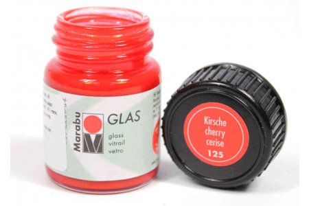 Витражная краска Marabu Glas на водной основе, красный (125), 15мл