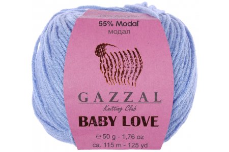 Пряжа Gazzal Baby Love голубой (1601), 55%модал/45%акрил, 115м, 50г