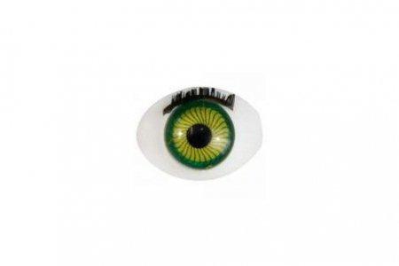 Глаза для кукол пластиковые овальные с ресничками, зеленые, 16*12мм, 1пара