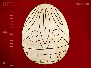 Заготовка для декорирования деревянная плоскя Яйцо-35 с рисунком, 9,6*13*0,3см
