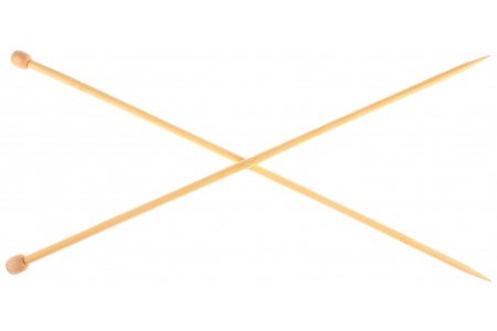 Спицы для вязания прямые GAMMA бамбуковые, d6,5мм, 35-36см